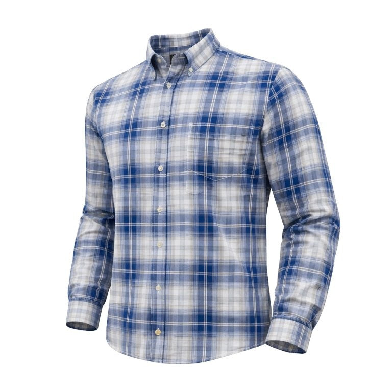 FX Fusion Long Sleeve Dress Shirt in Blue/Tan