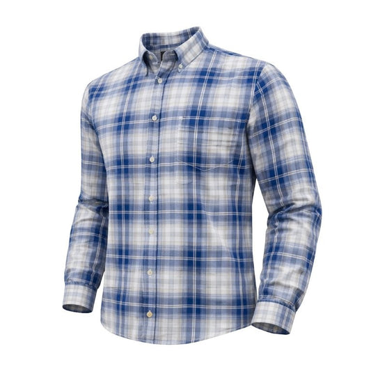 FX Fusion Long Sleeve Dress Shirt in Blue/Tan