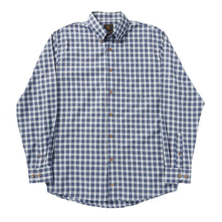 FX Fusion Easy Care Cotton Poly Woven Shirt Blue Royal Check - Hajjar's Big & Tall Mens Clothing