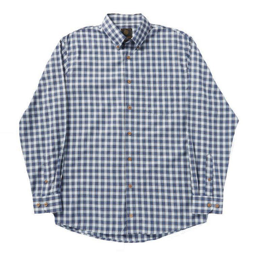 FX Fusion Easy Care Cotton Poly Woven Shirt Blue Royal Check - Hajjar's Big & Tall Mens Clothing