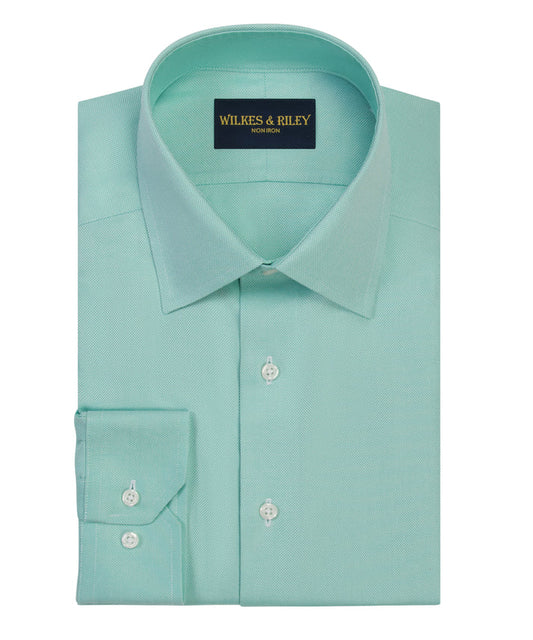 Wilkes & Riley Classic Fit Mint Spread Collar Non-Iron Queens Oxford Dress Shirt