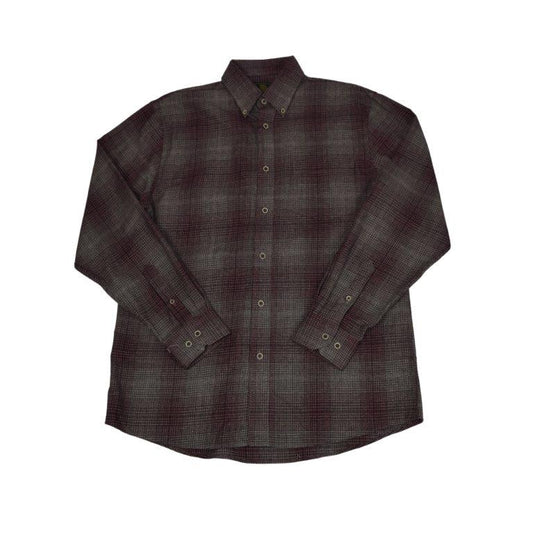 FX Fusion Flannel Button Down Shirt Burg/Brown Plaid