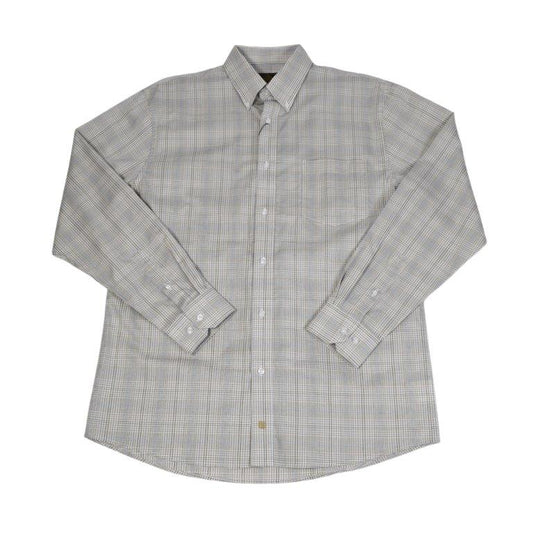 FX Fusion 100% Cotton Woven Shirt Ecru Multi Plaid