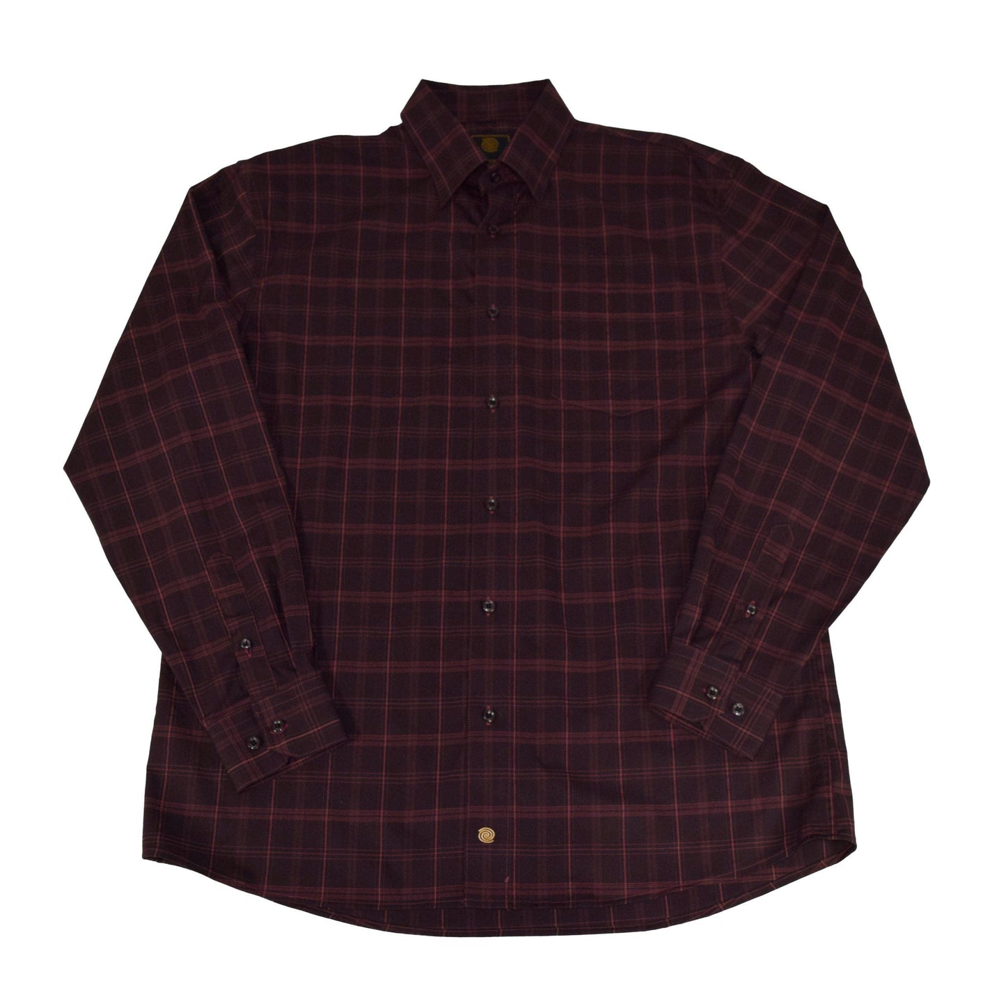 FX Fusion Multi Check Long Sleeve Shirt Burgundy - Hajjar's Big & Tall Mens Clothing