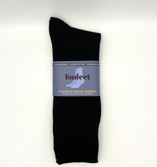 Toufeet Comfort Non-Bind Stretch Athletic Socks Black