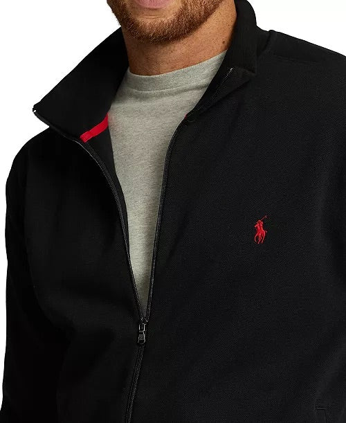 Polo Ralph Lauren Double-Knit Track Jacket Black – Hajjar's Big & Tall Mens  Clothing