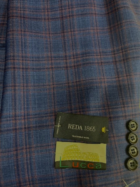 LUCCA REDA 1865 Blue & Rose Plaid Sport Coat