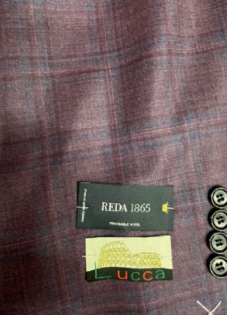 LUCCA REDA 1865 Rose Blue Plaid Sport Coat