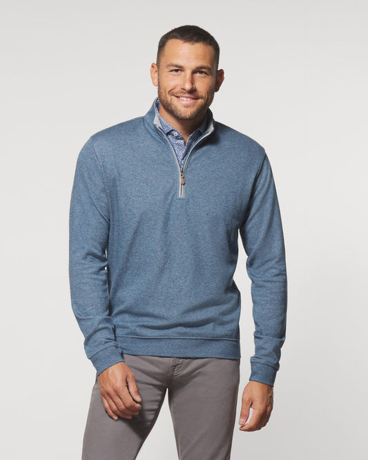 Johnnie-O Sully 1/4 Zip Pullover Helios Blue - Hajjar's Big & Tall Mens Clothing