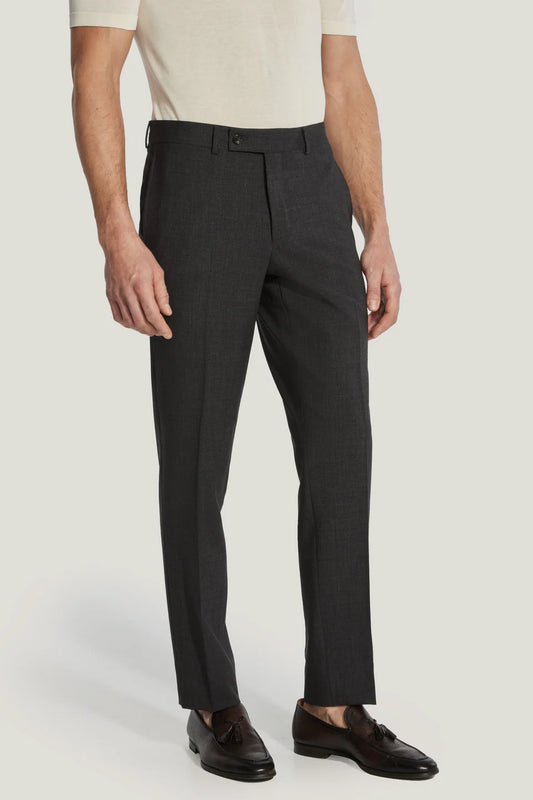 Jack Victor Riviera Traveler Flat-Front Pants Charcoal