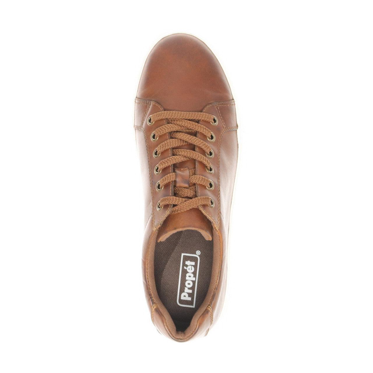 Propet Koda Leather Sneaker Tan - Hajjar's Big & Tall Mens Clothing