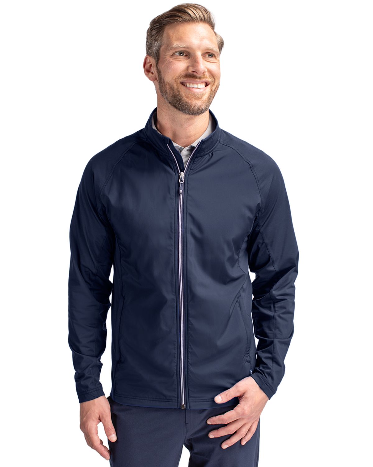 Cutter & Buck Adapt Eco Knit Full Zip Jacket Navy Blue