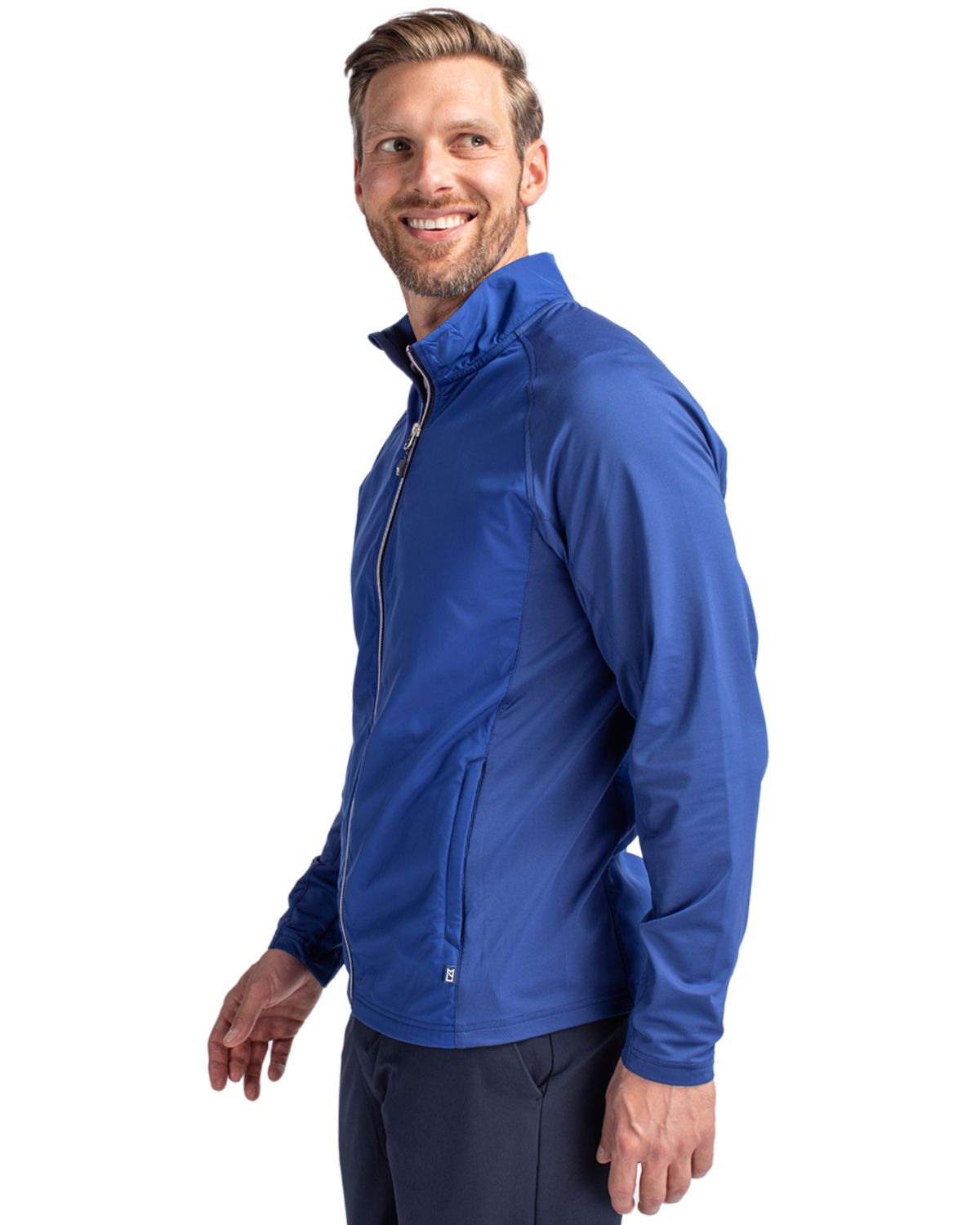 Cutter & Buck Adapt Eco Knit Full Zip Jacket Tour Blue