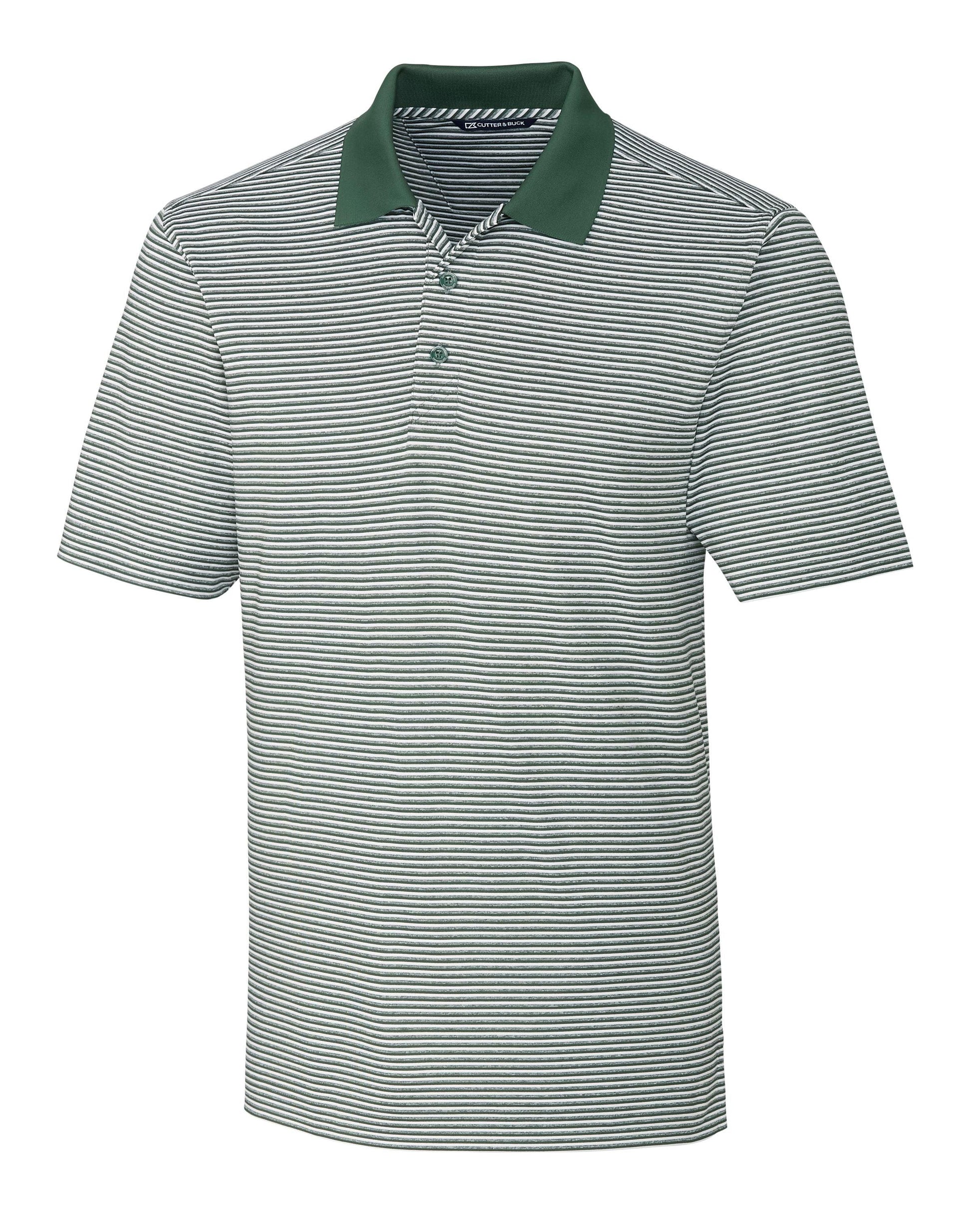 Cutter & Buck Forge Polo Tonal Stripe Hunter - Hajjar's Big & Tall Mens Clothing