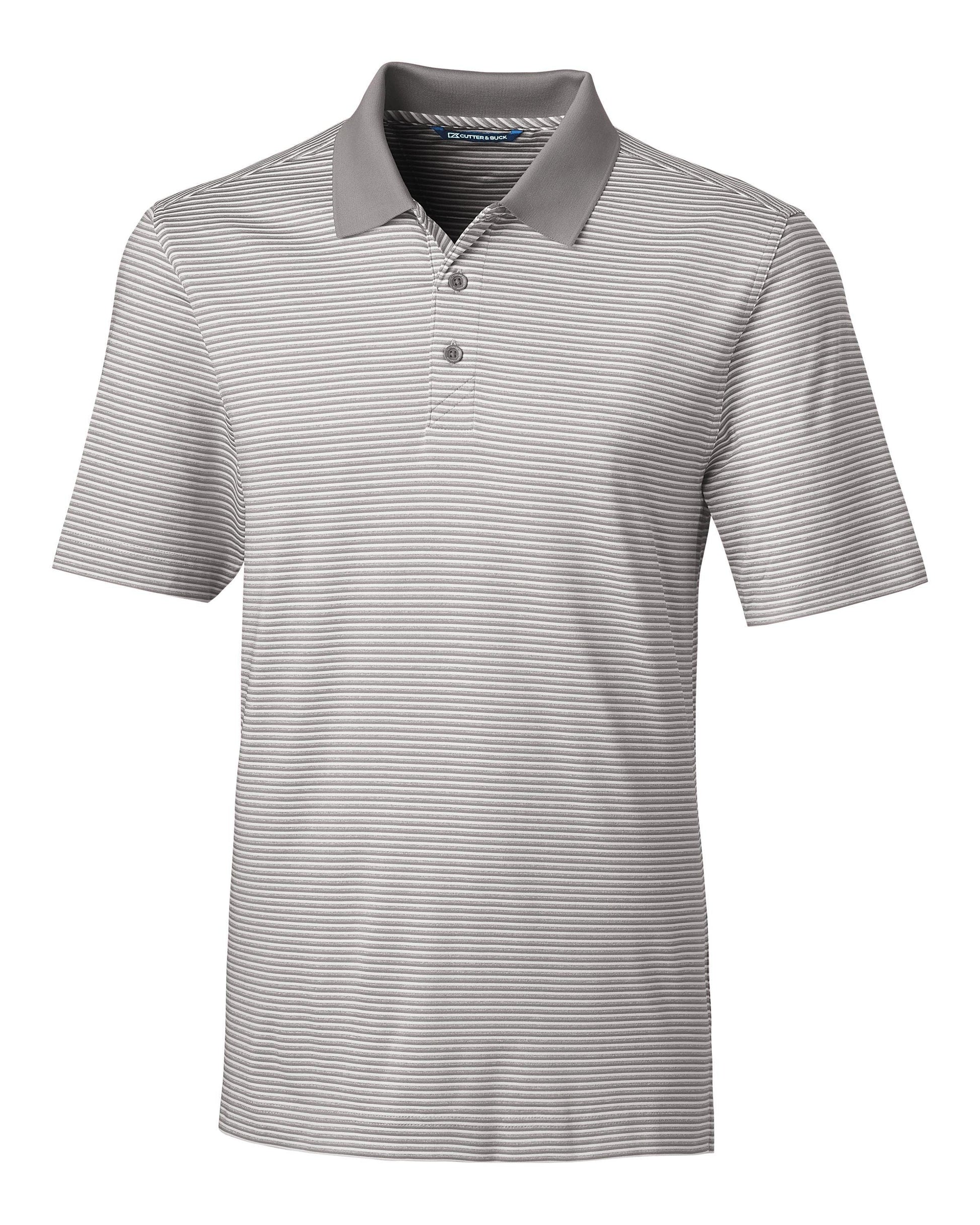 Cutter & Buck Forge Polo Tonal Stripe Polished Grey - Hajjar's Big & Tall Mens Clothing