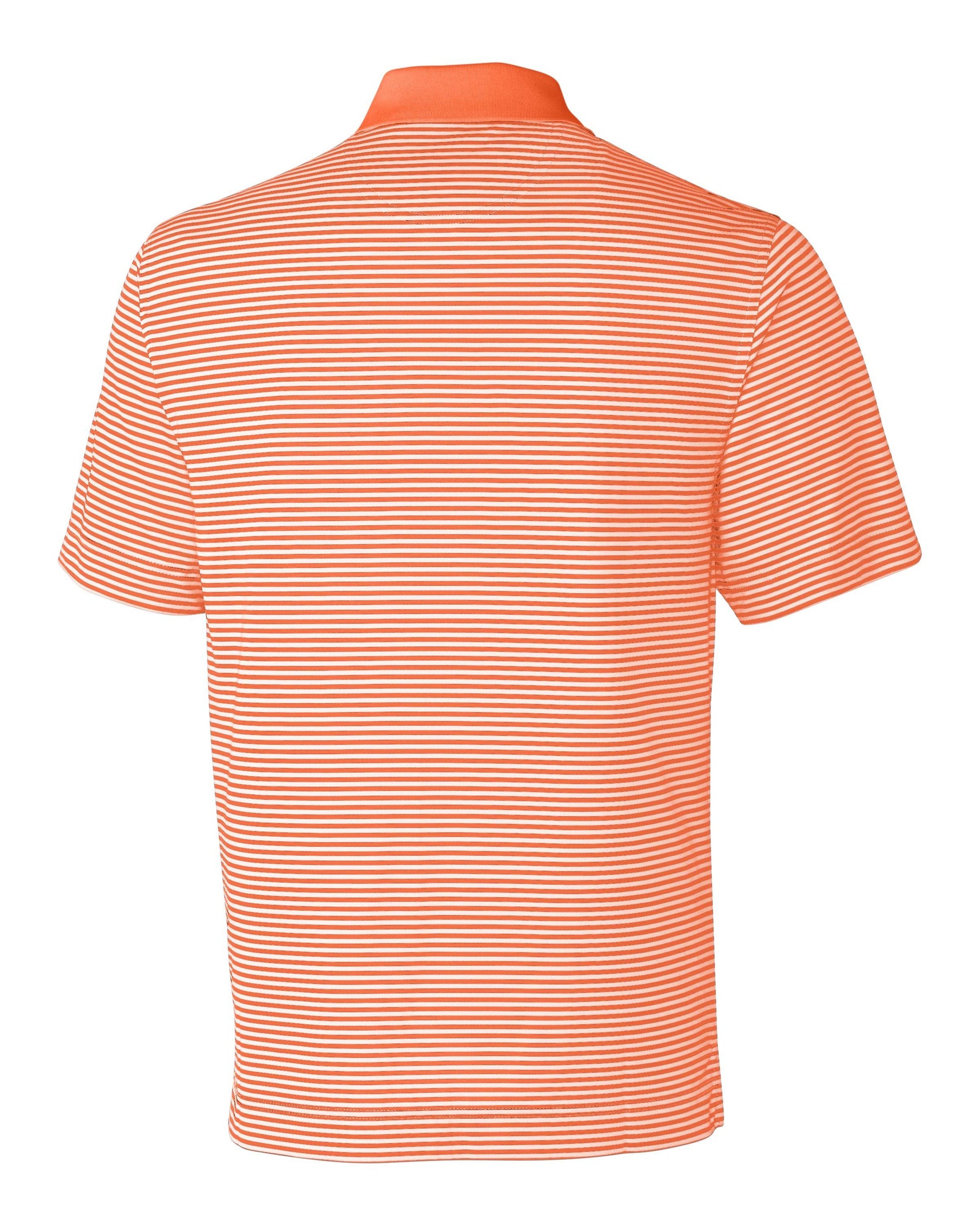 Cutter & Buck DryTec Trevor Stripe Orange Burst/White - Hajjar's Big & Tall Mens Clothing