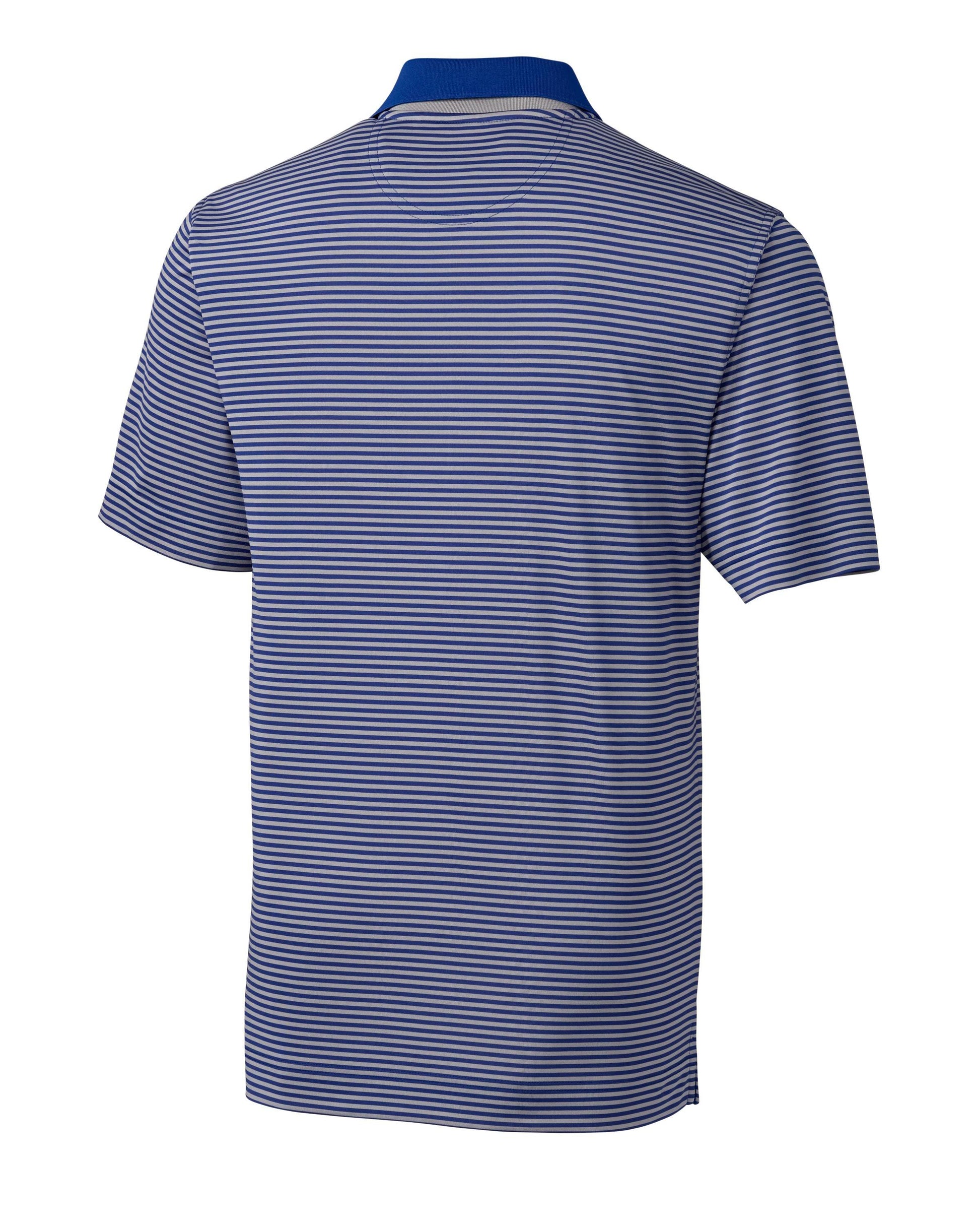 Cutter & Buck DryTec Trevor Stripe Tour Blue/Oxide - Hajjar's Big & Tall Mens Clothing