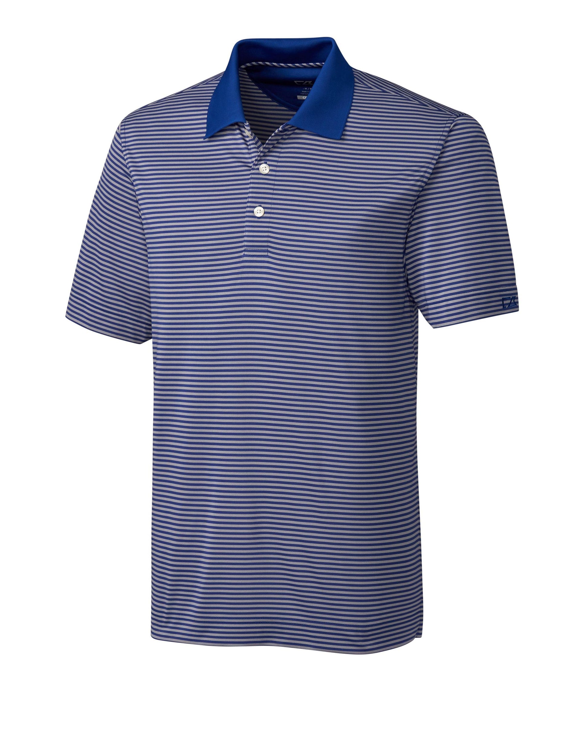 Cutter & Buck DryTec Trevor Stripe Tour Blue/Oxide - Hajjar's Big & Tall Mens Clothing