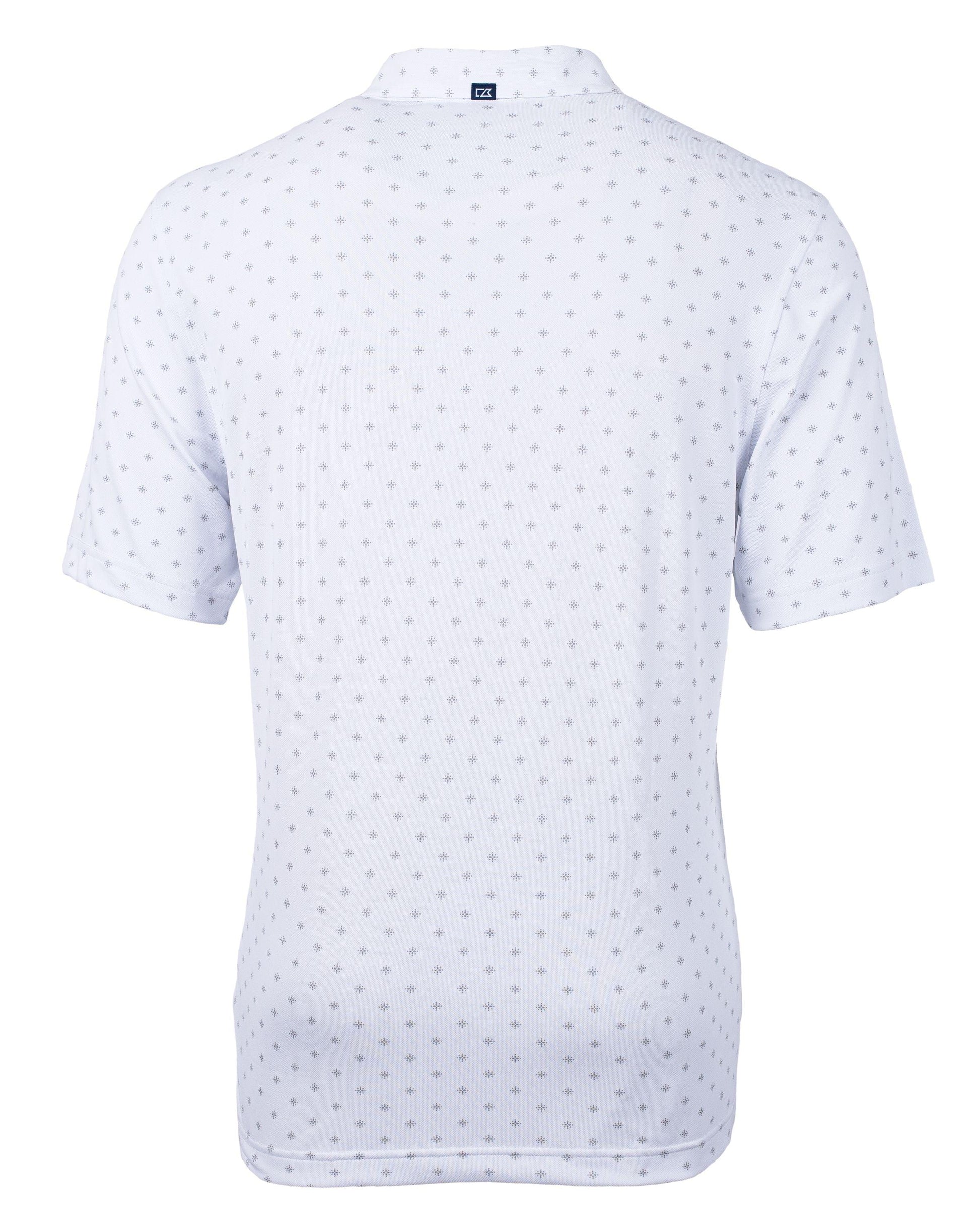 Cutter & Buck Virtue Eco Pique Tile Printed Polo White - Hajjar's Big & Tall Mens Clothing