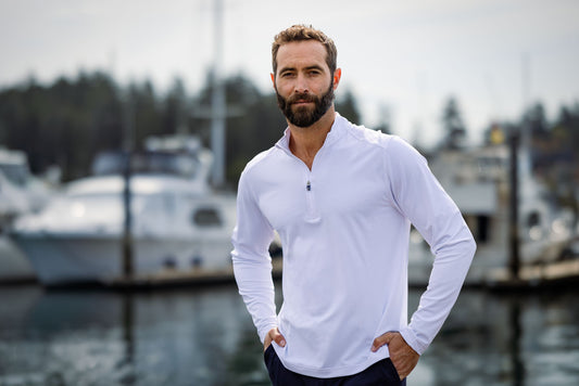 Cutter & Buck Virtue Eco Pique Quarter Zip Pullover White - Hajjar's Big & Tall Mens Clothing