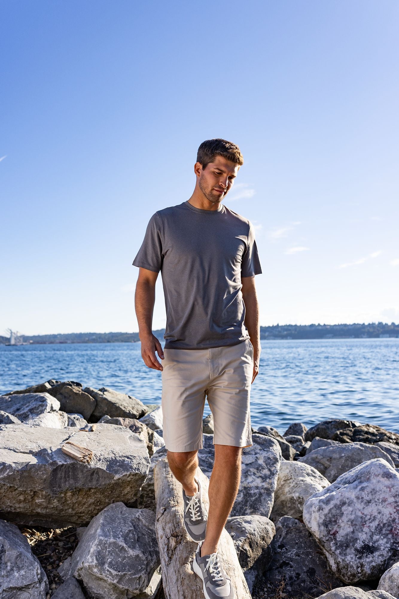Cutter & Buck Coastline Short Sleeve Tee in Elemental Grey