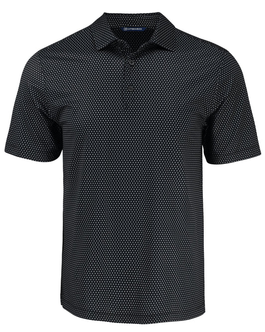 Cutter & Buck Pike Eco Shadow Check Print Polo Black