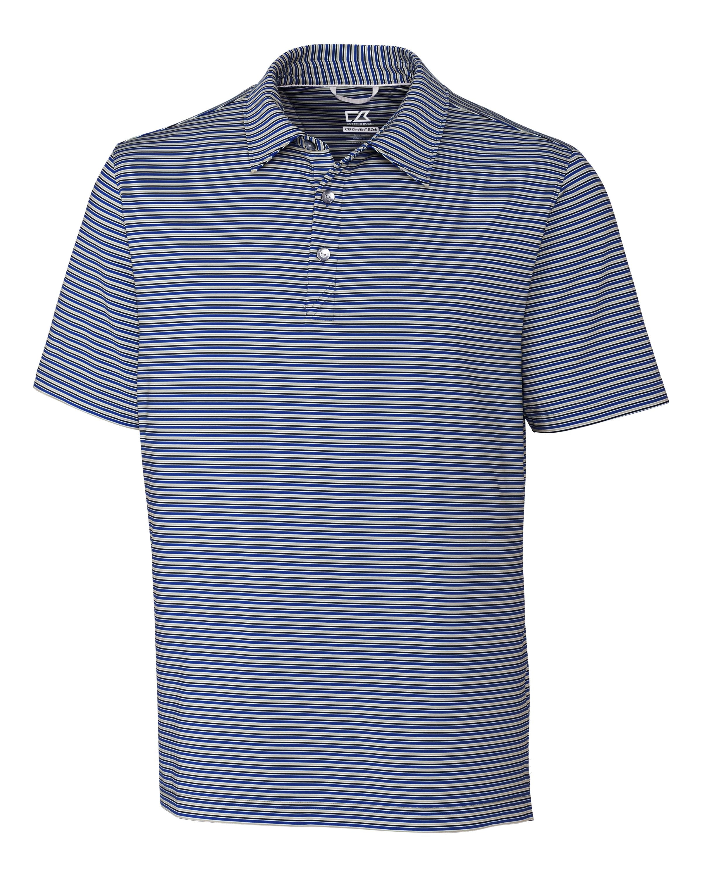 Cutter & Buck Division Stripe Polo Tour Blue