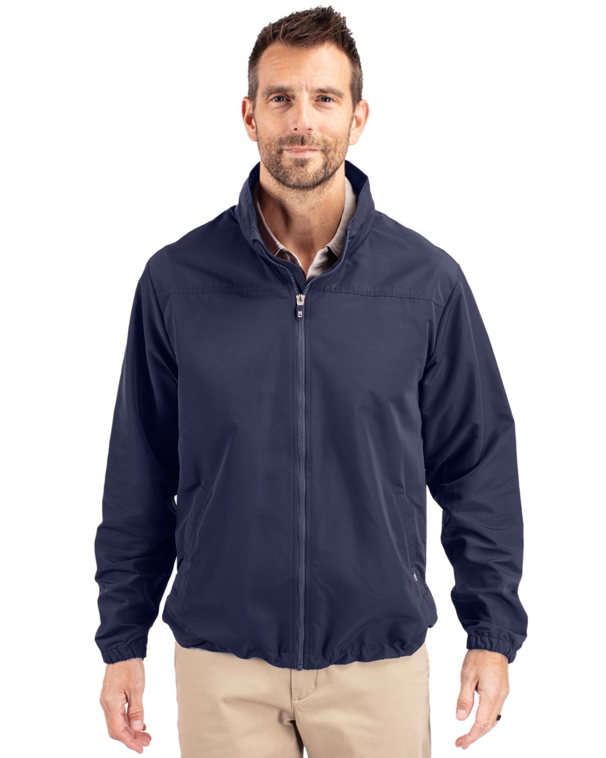 Cutter & Buck Charter Eco Knit Recycled Full-Zip Jacket Navy Blue