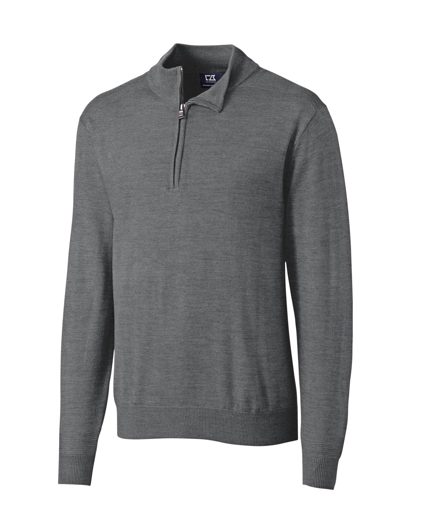 Cutter & Buck Douglas Half Zip Mock Sweater Grey Heather