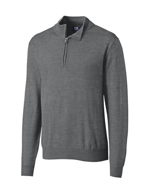 Cutter & Buck Douglas Half Zip Mock Sweater Grey Heather