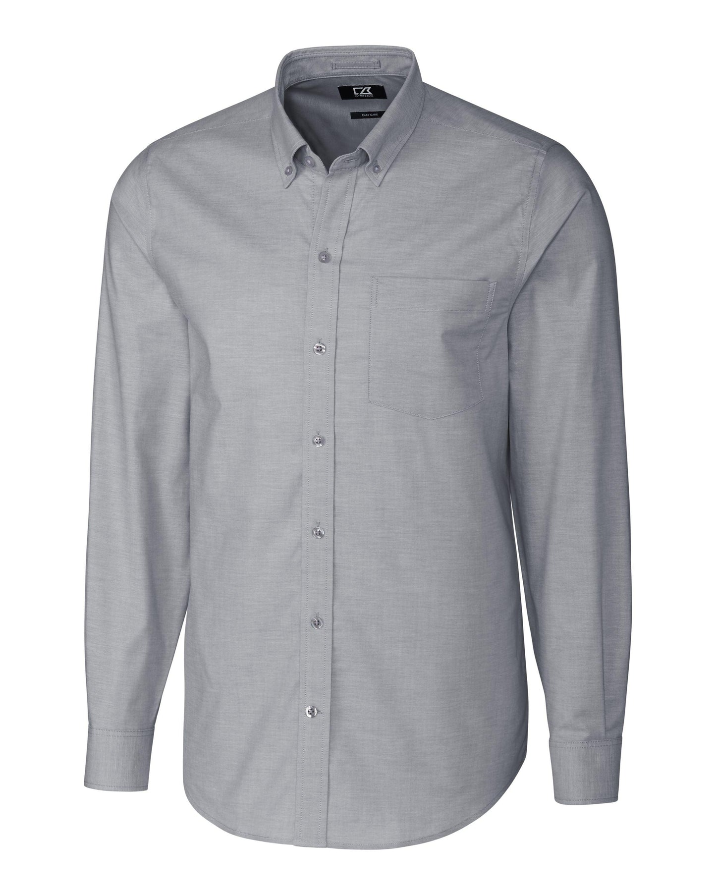 Cutter & Buck Stretch Oxford Dress Shirt Charcoal - Hajjar's Big & Tall Mens Clothing