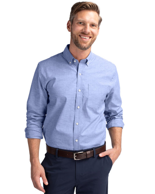 Cutter & Buck Stretch Oxford Dress Shirt French Blue
