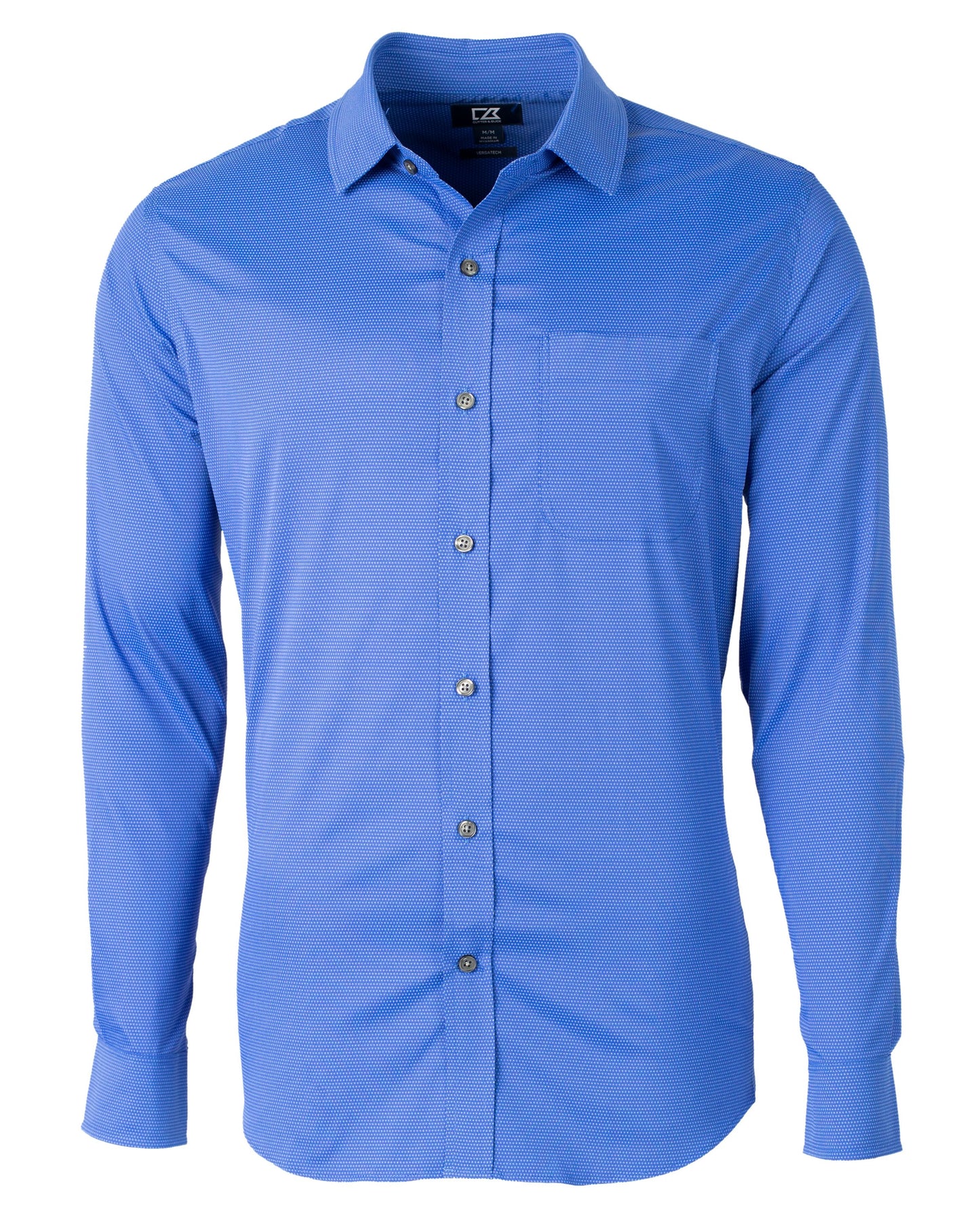 Cutter & Buck Versatech Geo Dobby Stretch Dress Shirt French Blue