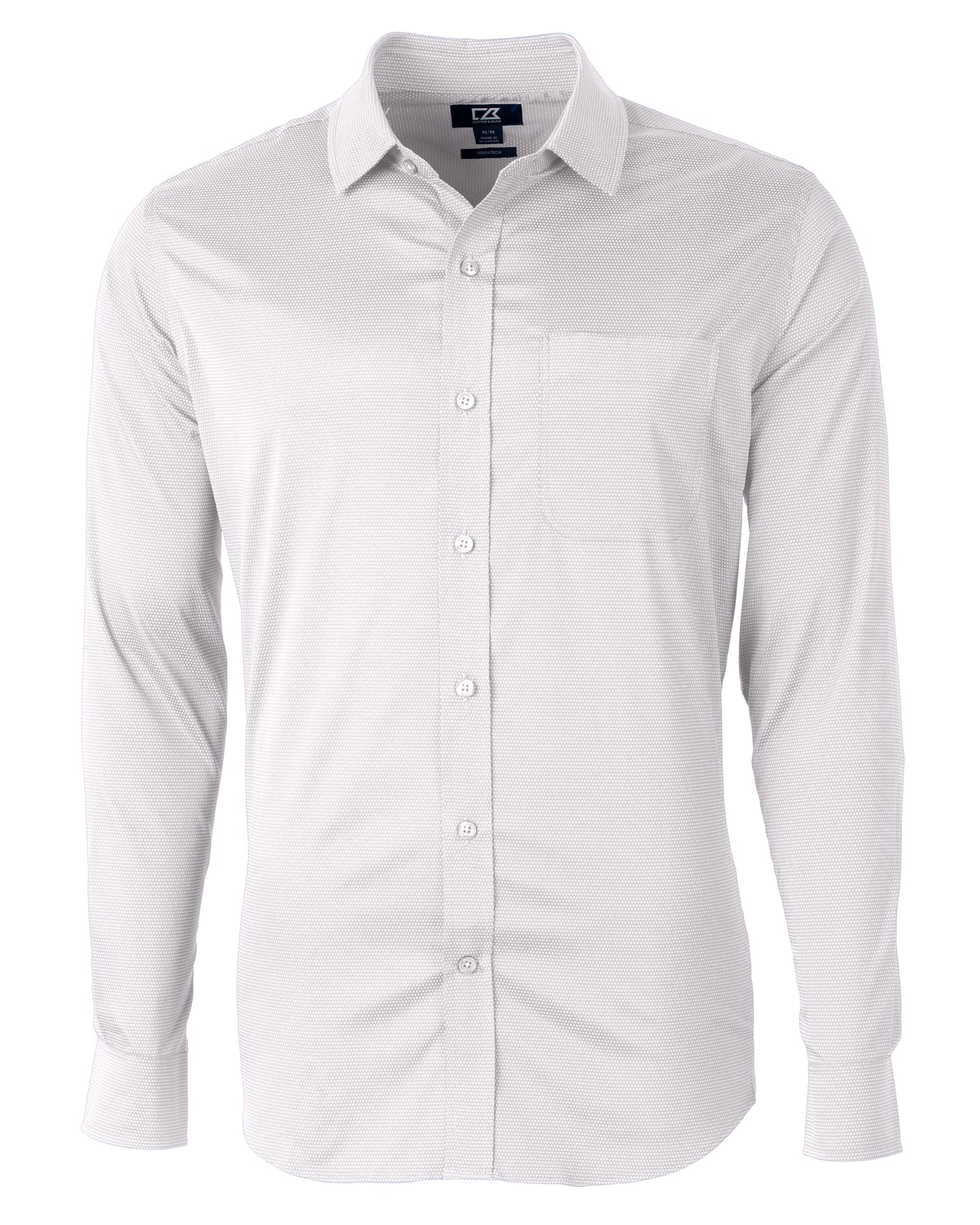 Cutter & Buck Versatech Geo Dobby Stretch Dress Shirt White/Black