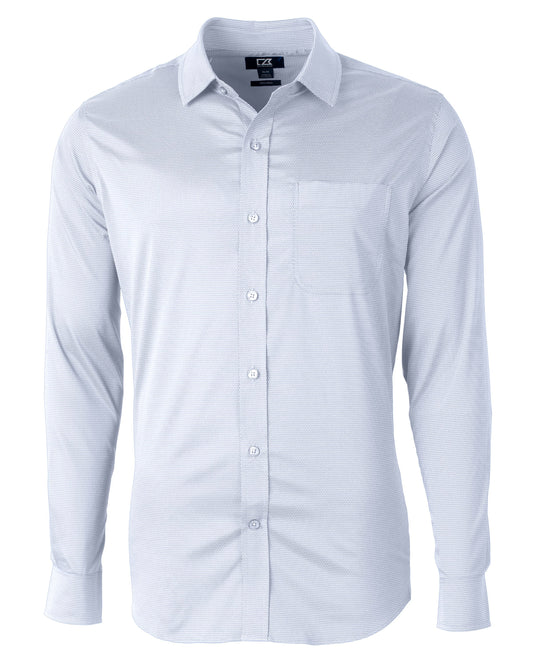 Cutter & Buck Versatech Geo Dobby Stretch Dress Shirt White/French Blue