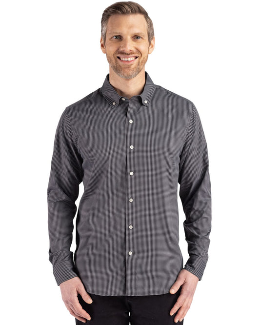 Cutter & Buck Skyline Gingham Dress Shirt Black/Elemental Grey