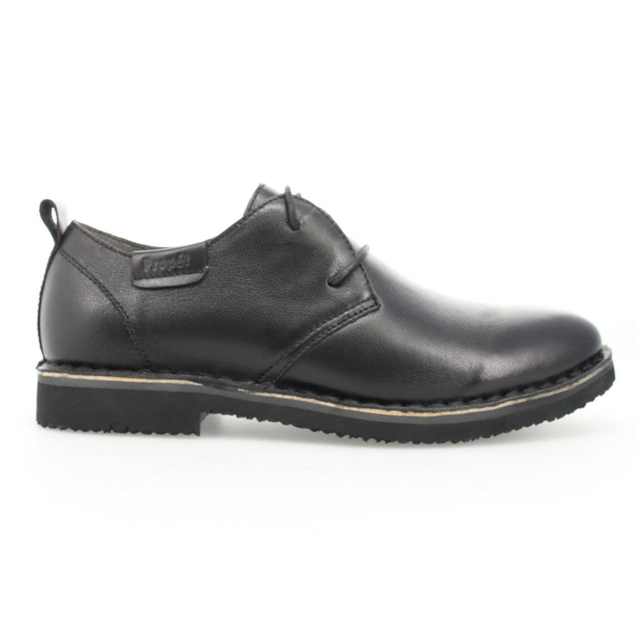 Propet Finn Leather Dress Shoe Black - Hajjar's Big & Tall Mens Clothing