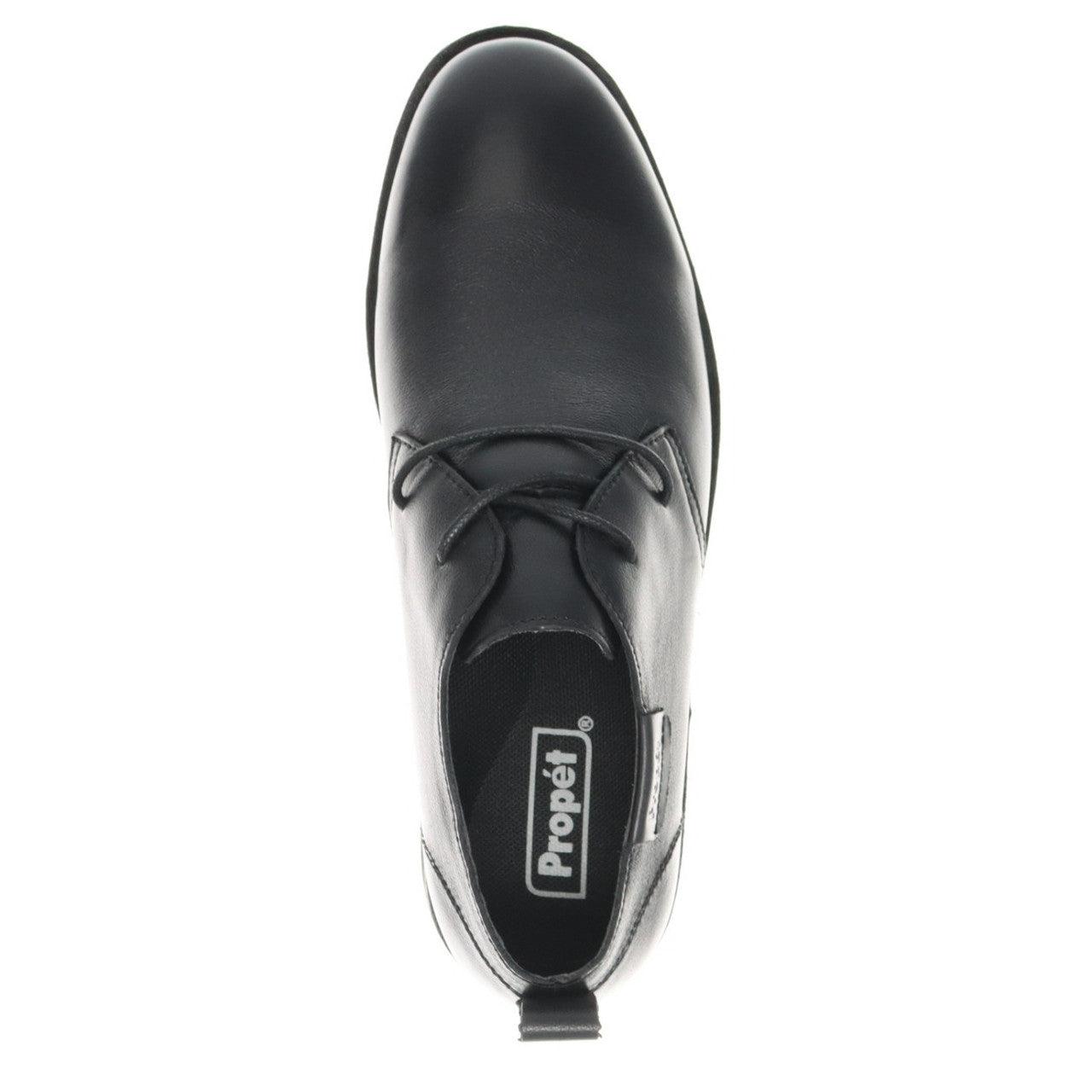 Propet Finn Leather Dress Shoe Black - Hajjar's Big & Tall Mens Clothing