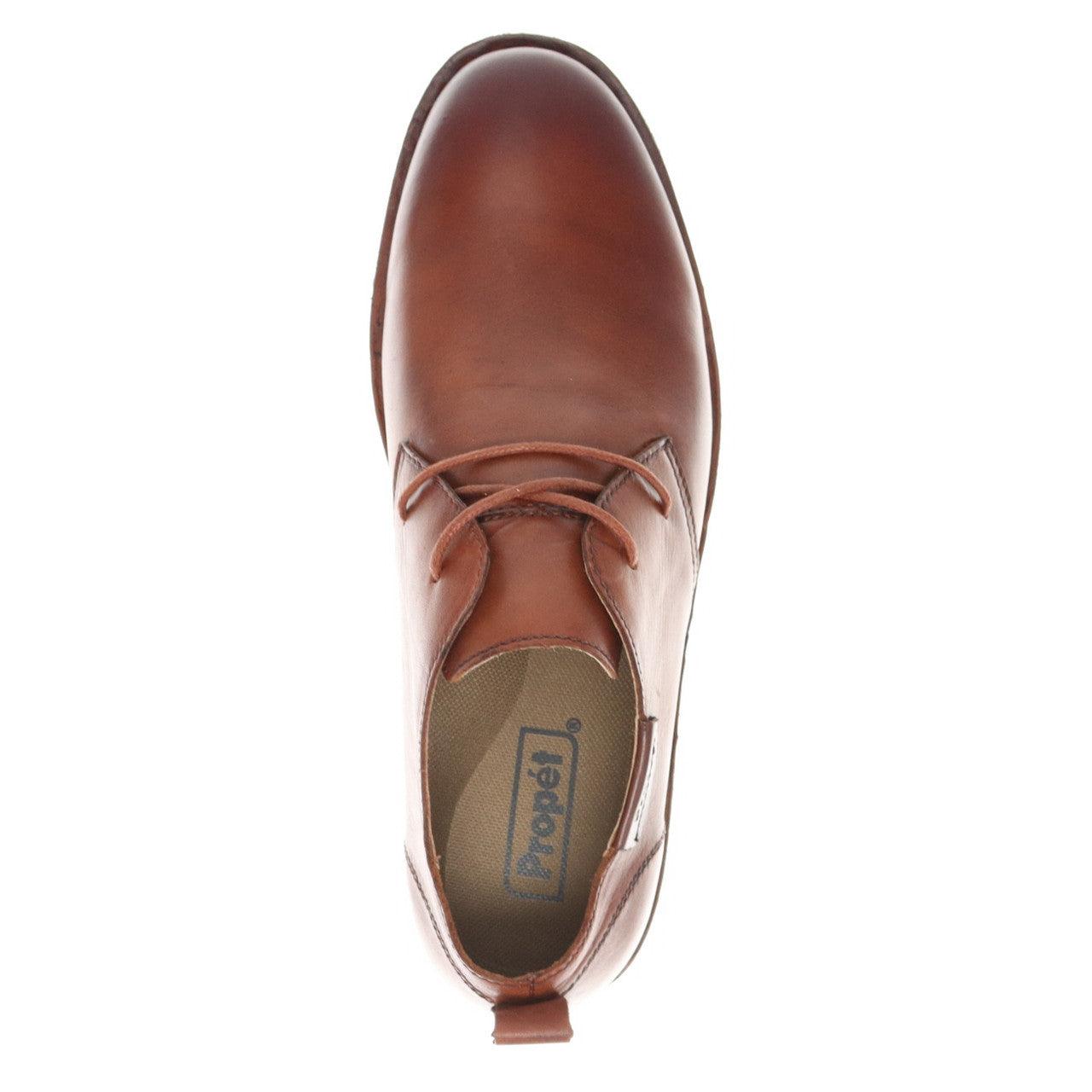 Propet Finn Leather Dress Shoe Tan - Hajjar's Big & Tall Mens Clothing