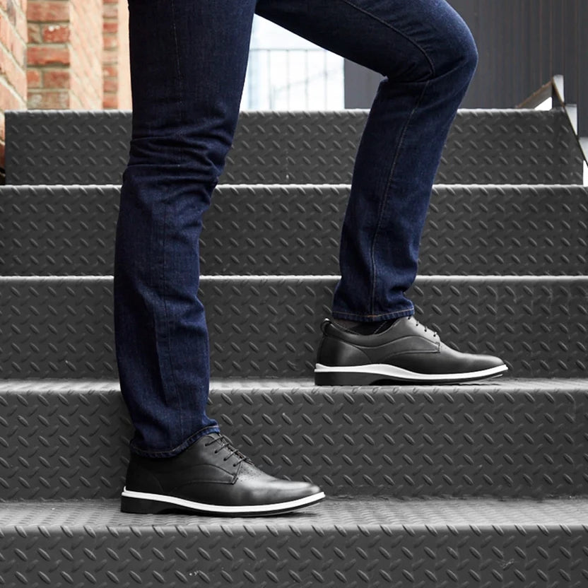 Amberjack The Original Dress Shoe Black with White Trim