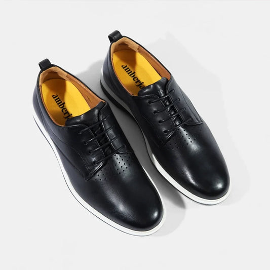 Amberjack The Original Dress Shoe Black with White Trim