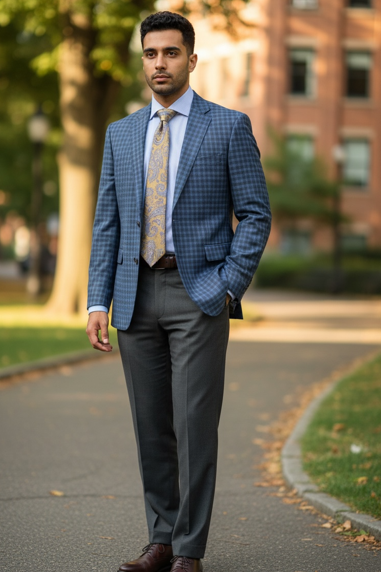 LUCCA REDA 1865 Blue Check Sport Coat