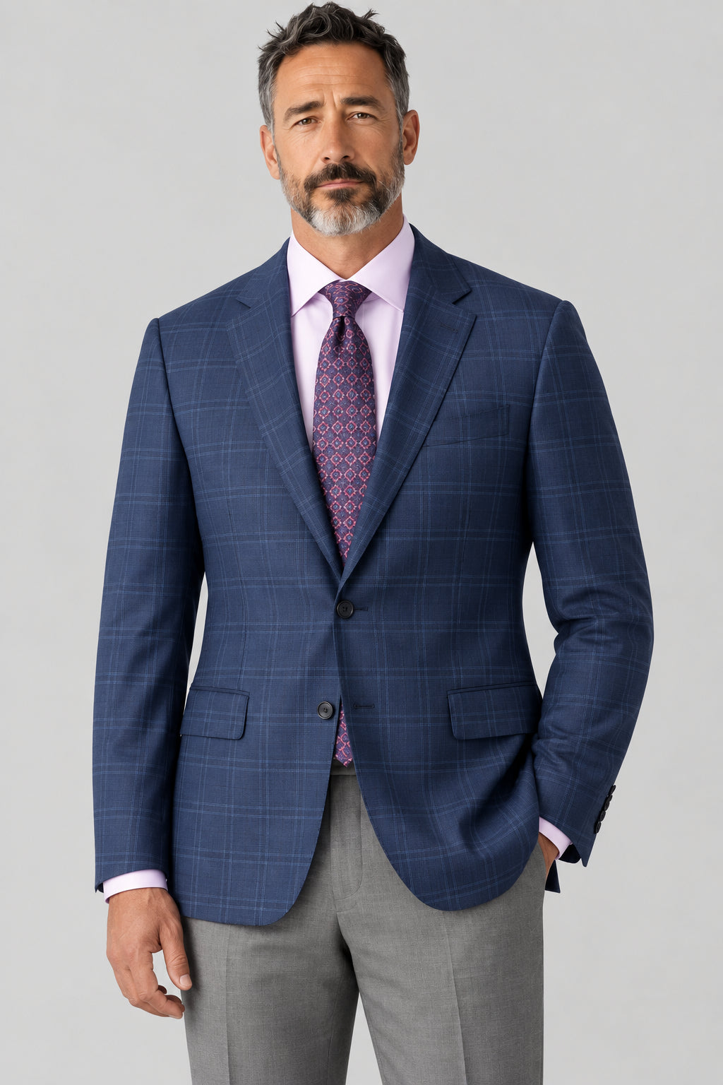 LUCCA REDA 1865 Navy Plaid Sport Coat