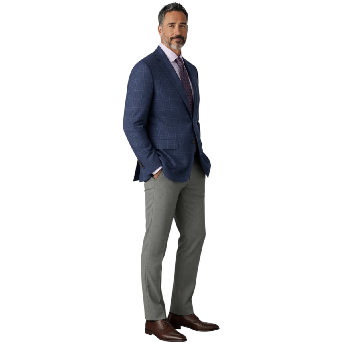 LUCCA REDA 1865 Navy Plaid Sport Coat