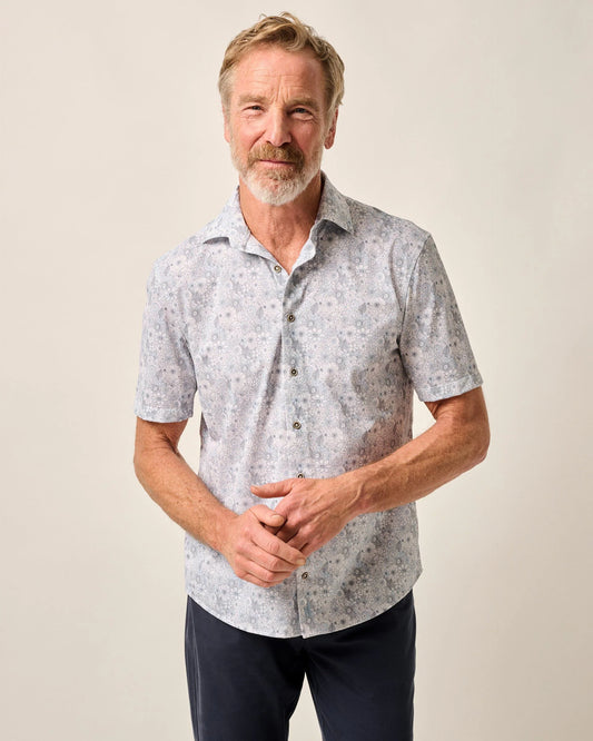 Johnnie-O Short Sleeve Knit Button Up Shirt Kayce
