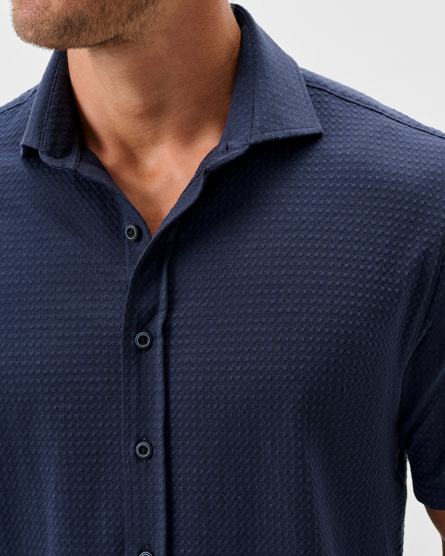 Johnnie-O Surfsucker Knit Short Sleeve Button Down Shirt