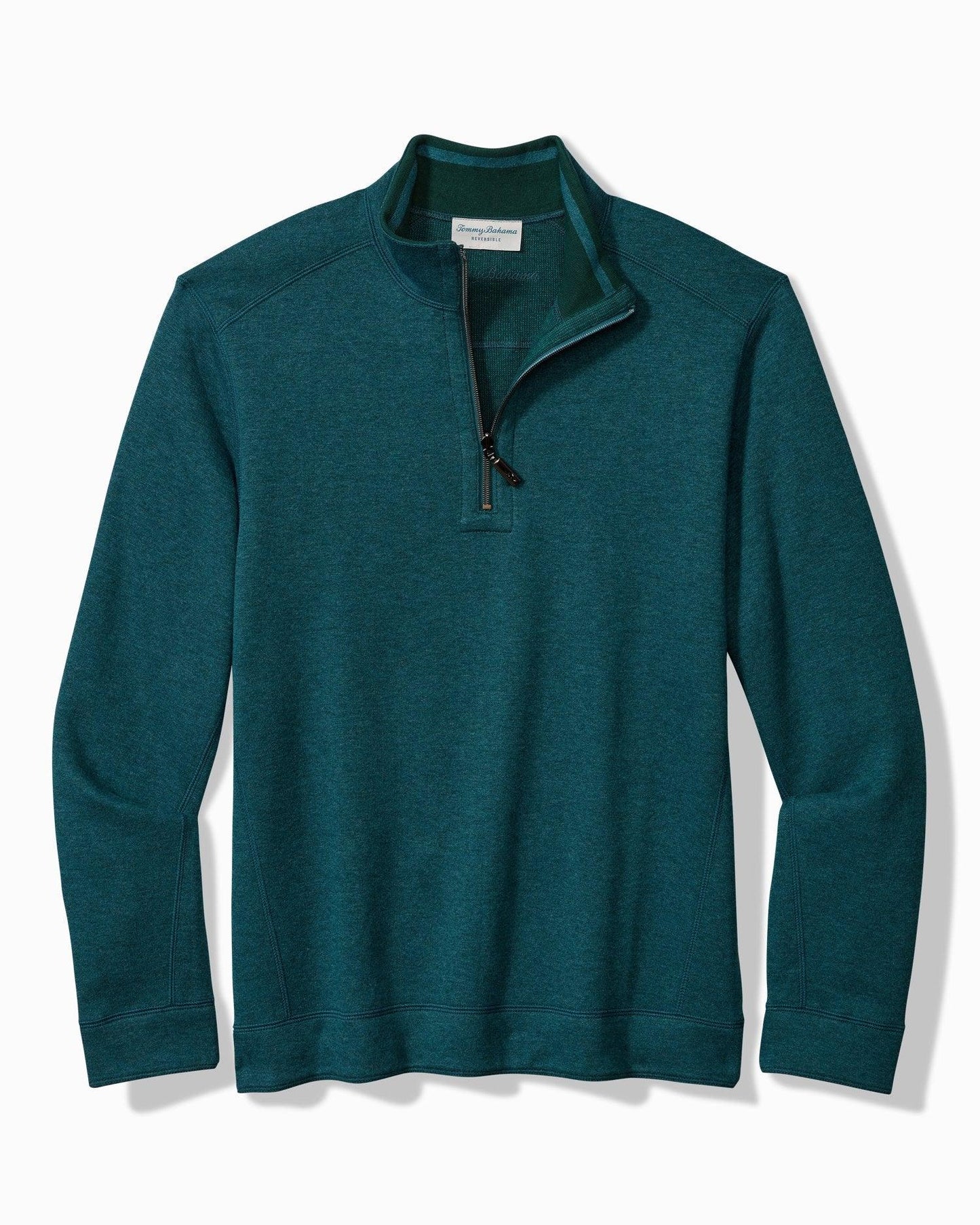 Tommy Bahama Flip Coast Reversible Half-Zip Sweatshirt Seagrove Heather - Hajjar's Big & Tall Mens Clothing