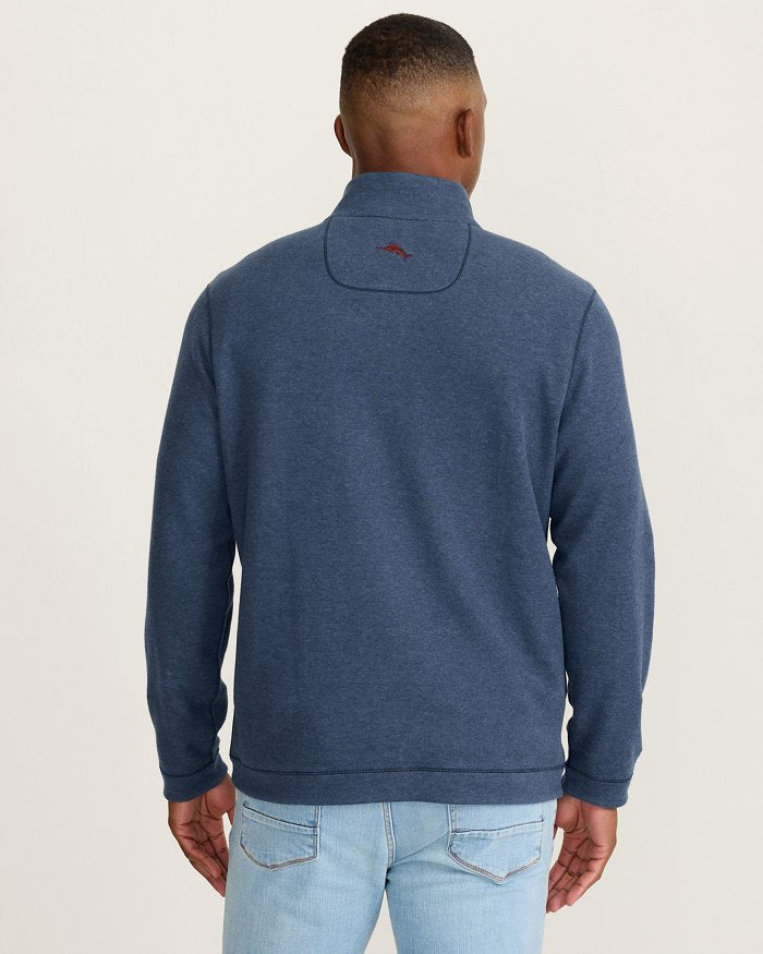 Tommy Bahama Flipview 1/4 Zip Dark Cobalt Heather