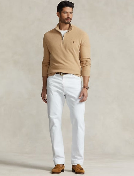 Polo Ralph Lauren Mesh-Knit Cotton Quarter-Zip Sweater