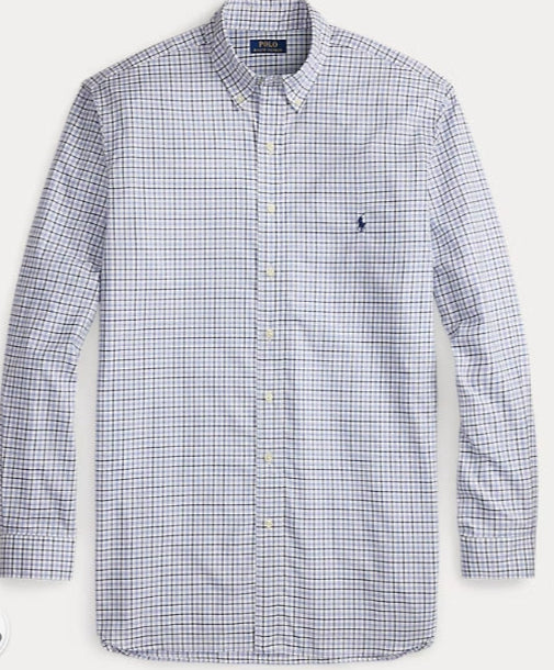 Polo Ralph Lauren Plaid Twill Long Sleeve Shirt Nevis Blue